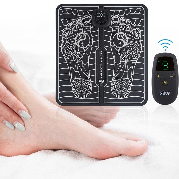Tapis de pieds EMS avec contrôleur, stimulation électrique des muscles, massage des pieds, relaxation des jambes, stimulation de la circulation sanguine, soulagement de la douleur - FeetMat™