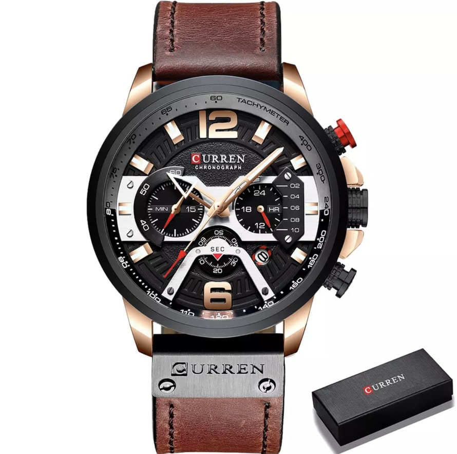 Montre-bracelet en Cuir pour Homme - LuxuryWatch™