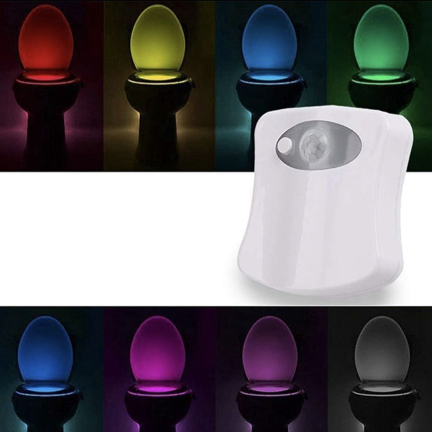 Waterproof LED lamp with PIR motion sensor, backlighting for toilet bowl, 8 colors - ToiletLight™