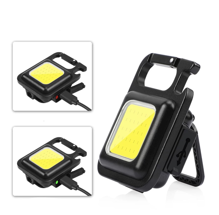 Mini porte-clés LED multifonction Portable USB Rechargeable lampe de poche avec tire-bouchon pour plein air Camping pêche escalade - CorkscrewLamp™