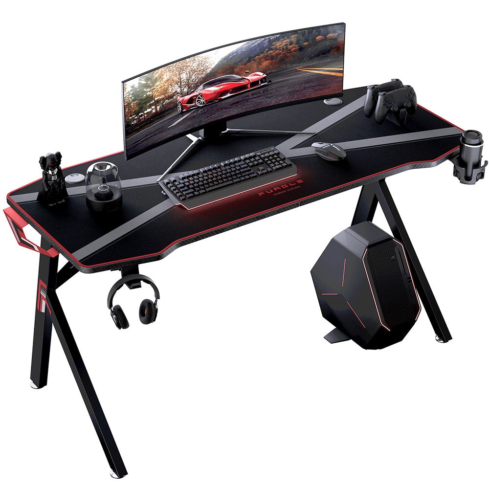Table de Gaming en Métal effet Carbone avec crochet - Karbon™