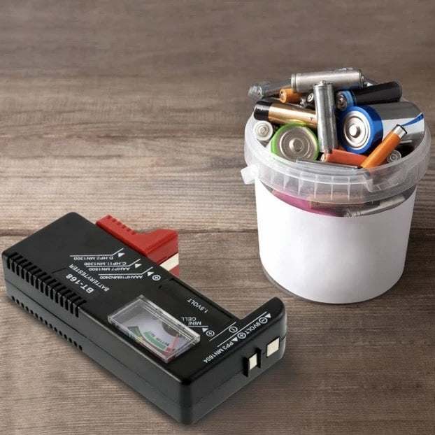 Voltage tester, tester, BT 168 power supply, 1.5 AA/AAA/C/D/9V/BT-168 V batteries, color-coded meter - VoltageTester™