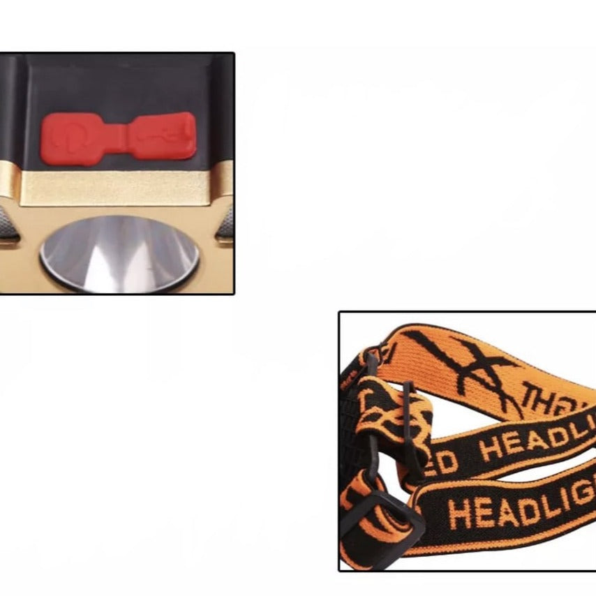 Portable 5-LED headlamp, USB rechargeable, built-in battery - HeadLamp™