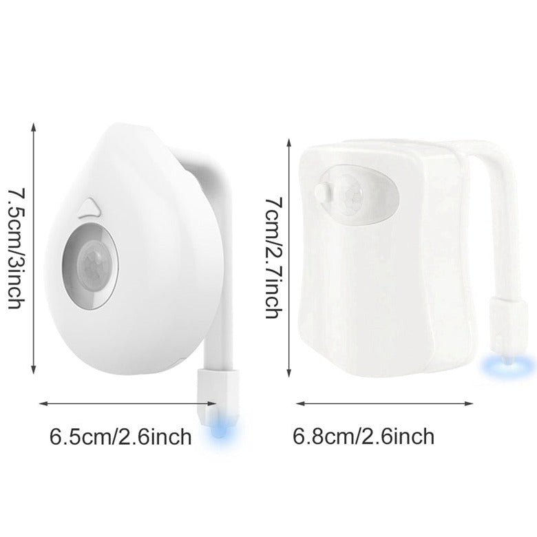 Waterproof LED lamp with PIR motion sensor, backlighting for toilet bowl, 8 colors - ToiletLight™