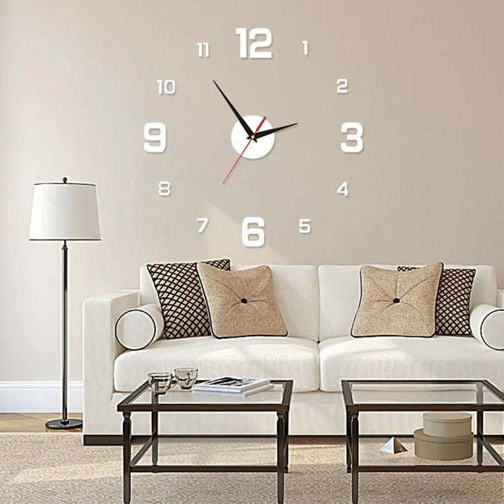 Horloge numérique lumineuse et silencieuse, autocollant mural - AdhesiveClock™