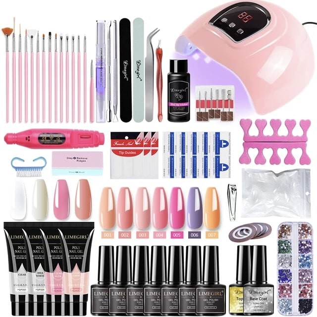 Manicure Kit with Nail Dryer Lamp, Machine, Drill and Gels, Nail Art Tools, Nail Polish - NailKit™