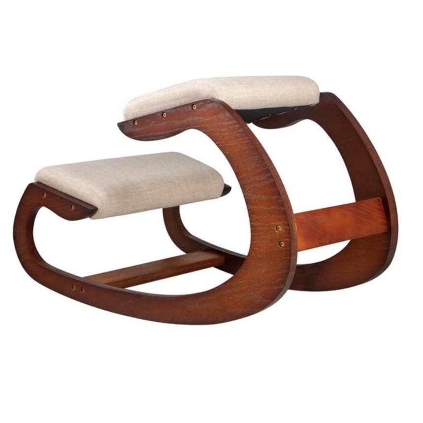 Adjustable ergonomic stool with comfortable cushions for office, home. Relieving and anti-stress, ergonomic kneeling chair in white oak - KneelingStool™