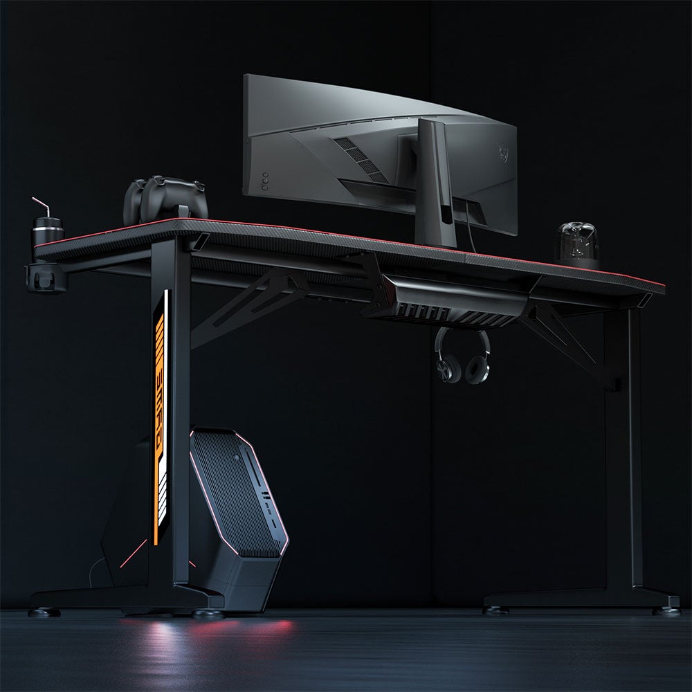 Table de Gaming en Métal effet Carbone avec crochet - Karbon™