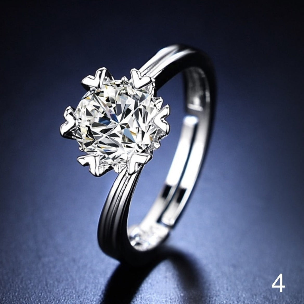 Bague ronde en zircone avec diamant et ouverture ajustable - WomanRing™