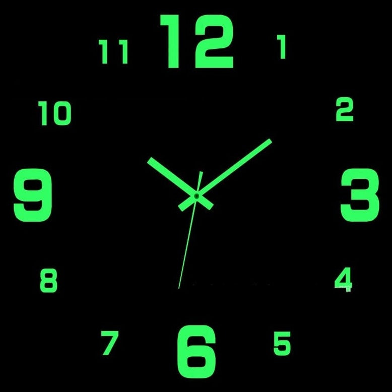 Horloge numérique lumineuse et silencieuse, autocollant mural - AdhesiveClock™