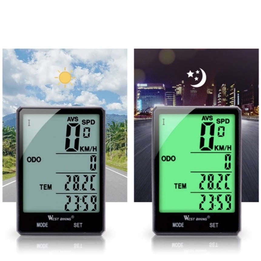 Waterproof wireless bike computer, digital speedometer with backlight, stopwatch - BikeMaster™