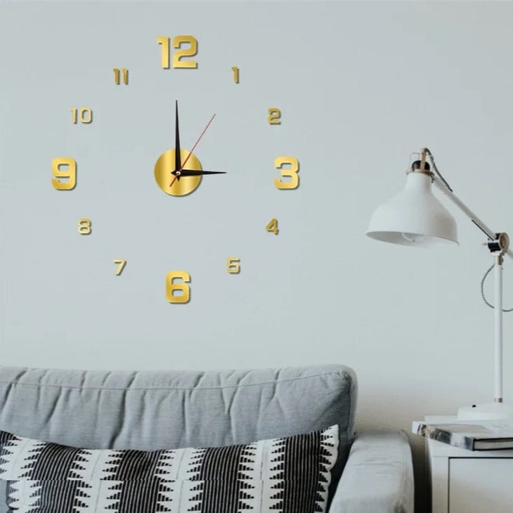 Horloge numérique lumineuse et silencieuse, autocollant mural - AdhesiveClock™