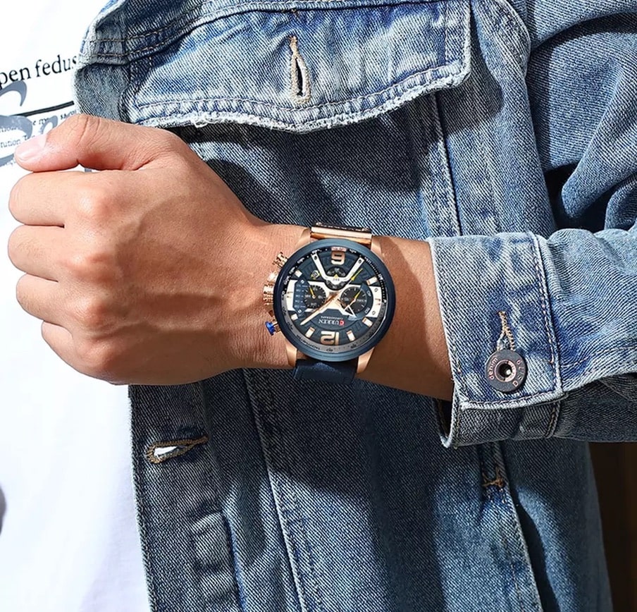 Montre-bracelet en Cuir pour Homme - LuxuryWatch™