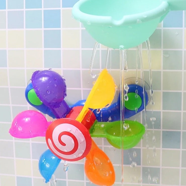 Baby bath toys, colorful water wheel, suction cup sprinkler toy - BabyShowerGame™