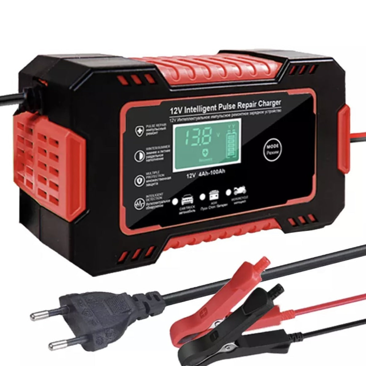 Automotive, motorcycle, boat battery charger with LCD display - BoostBattery™