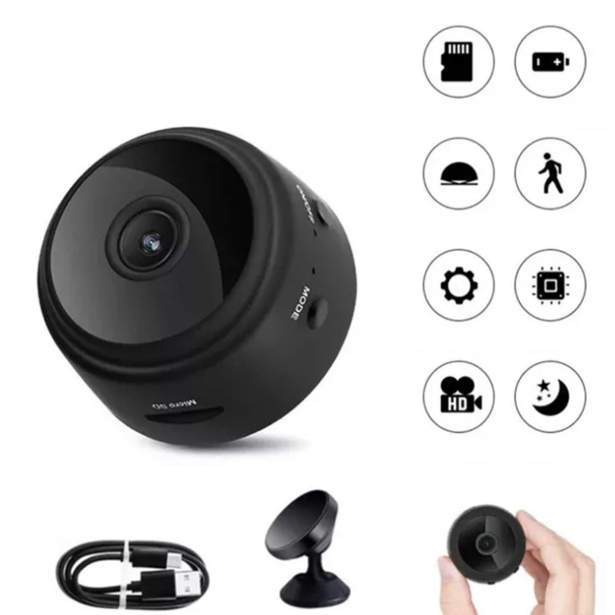 Mini caméra de Surveillance WiFi HD A9, enregistreur vocal sans fil, pour maison connectée - Surveillance360™
