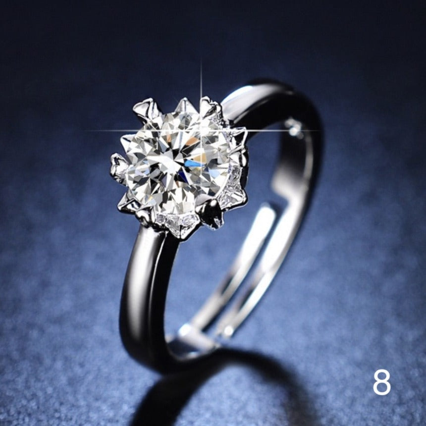 Bague ronde en zircone avec diamant et ouverture ajustable - WomanRing™
