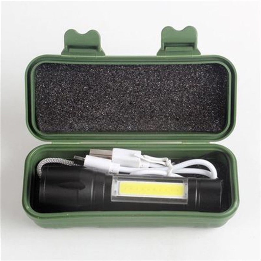 XP-G Q5 Portable Rechargeable Flashlight, Torch, Lantern, 3 Lighting Modes, Camping Lamp - LightCamp™