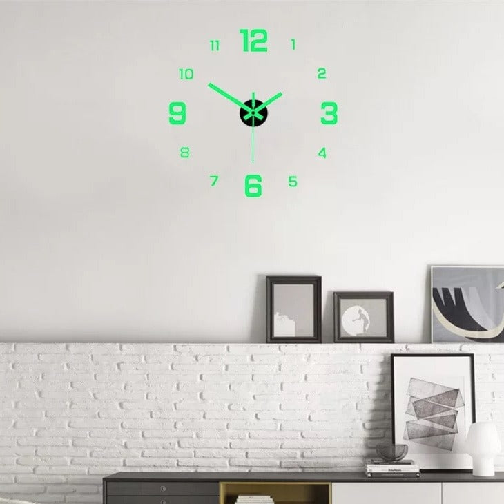 Horloge numérique lumineuse et silencieuse, autocollant mural - AdhesiveClock™