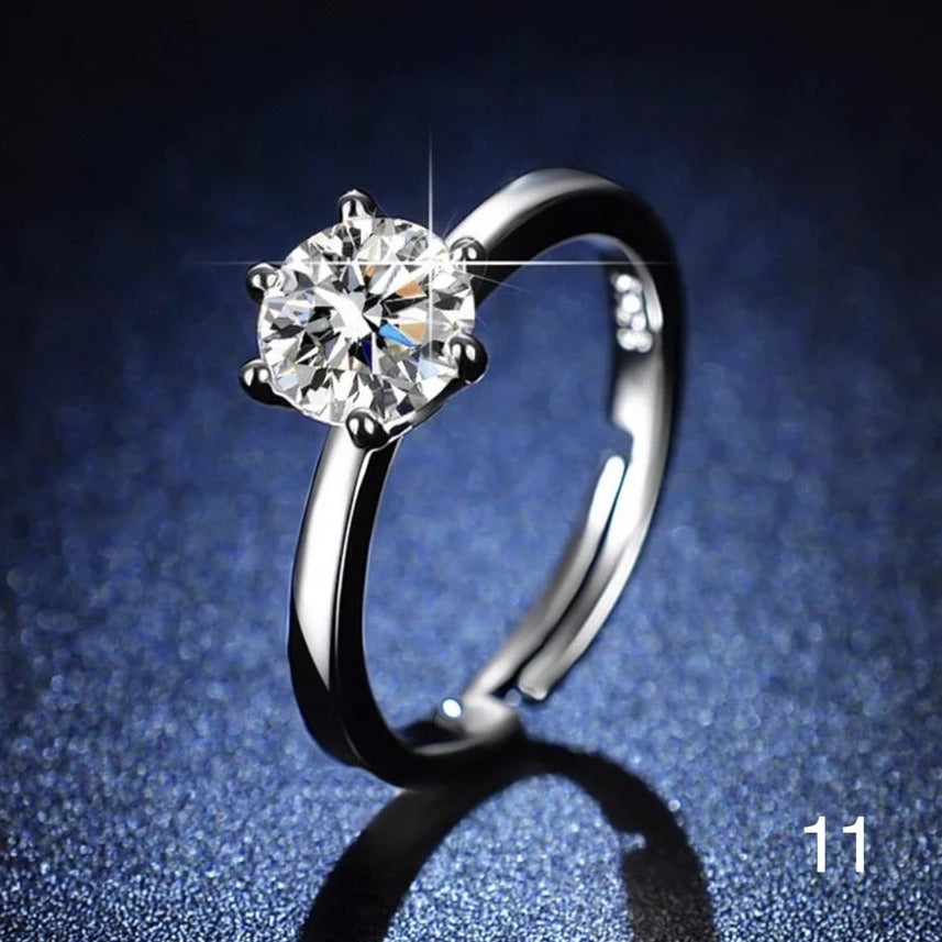 Bague ronde en zircone avec diamant et ouverture ajustable - WomanRing™