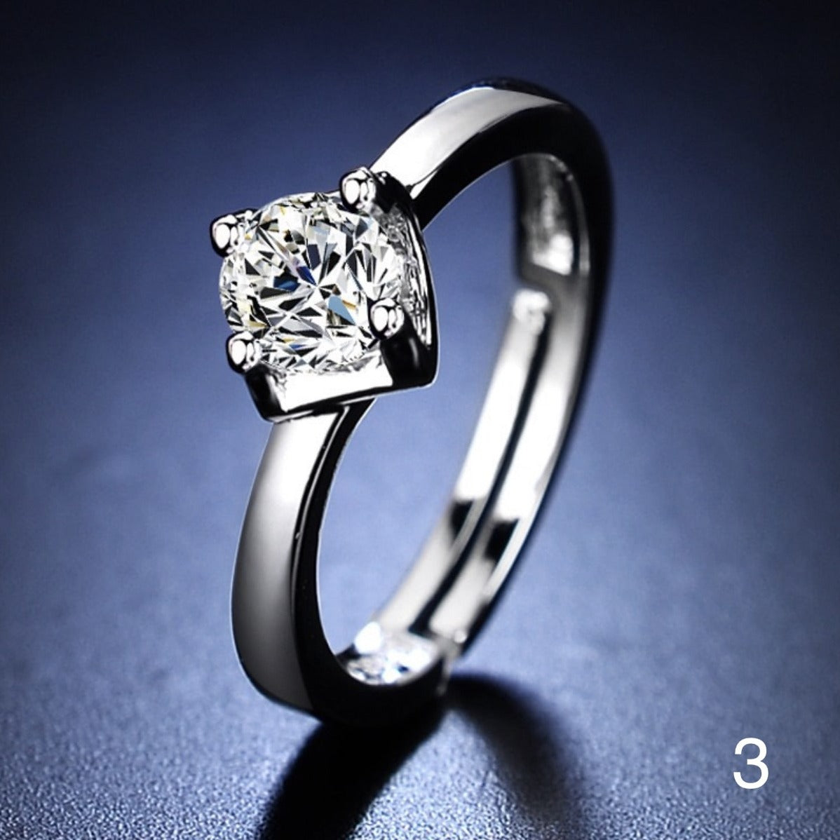 Bague ronde en zircone avec diamant et ouverture ajustable - WomanRing™