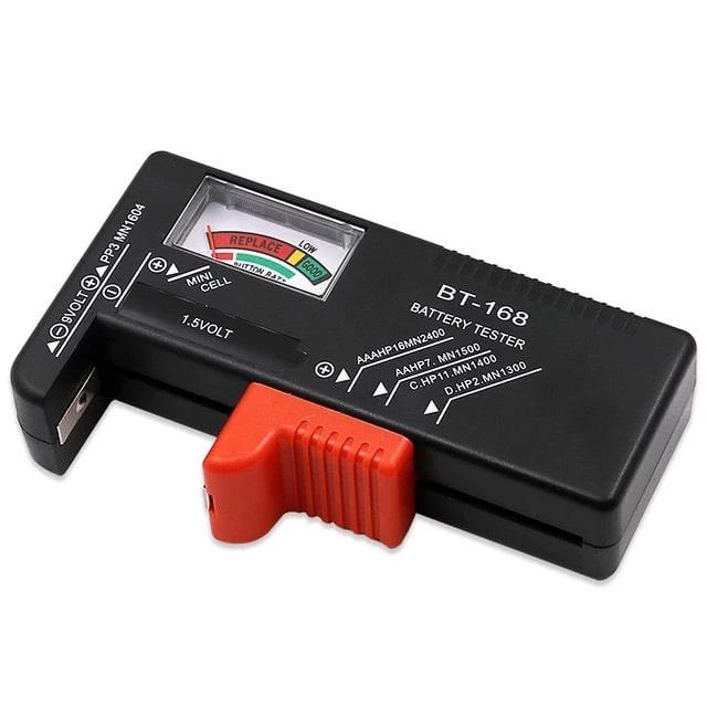 Voltage tester, tester, BT 168 power supply, 1.5 AA/AAA/C/D/9V/BT-168 V batteries, color-coded meter - VoltageTester™