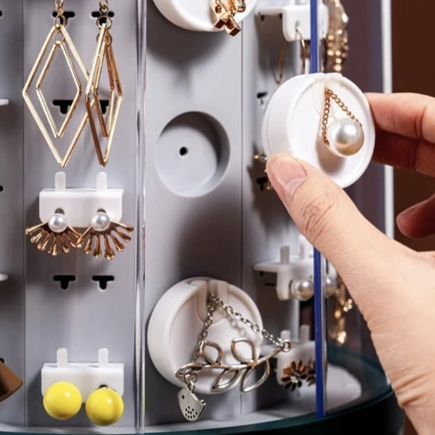 Boîte de rangement à bijoux rotative 360° - OrganisateurVitrine™