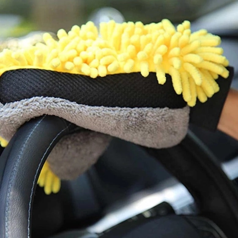 Microfiber chenille car wash gloves, wax brush, double-sided car care glove - CarWash™