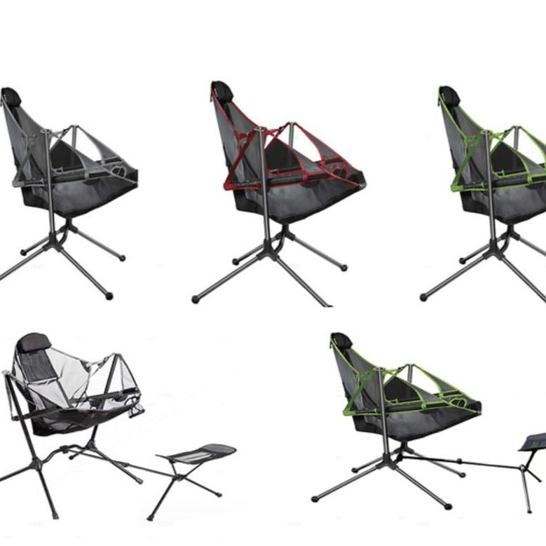 Outdoor Folding Rocking Chair with Adjustable Footrest Recliner for Camping Fishing Beach - RockingChair™
