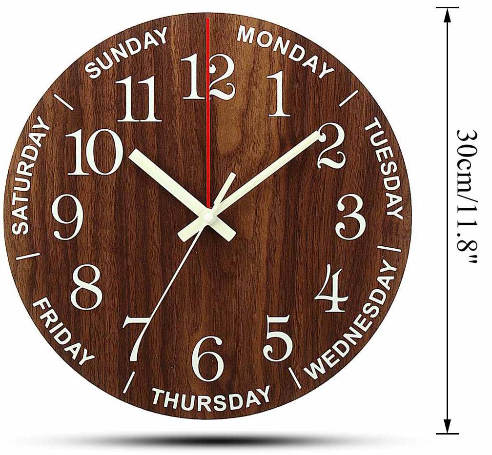 Horloge Lumineuse phosphorescente en Bois Style Nordique - Phosphour™