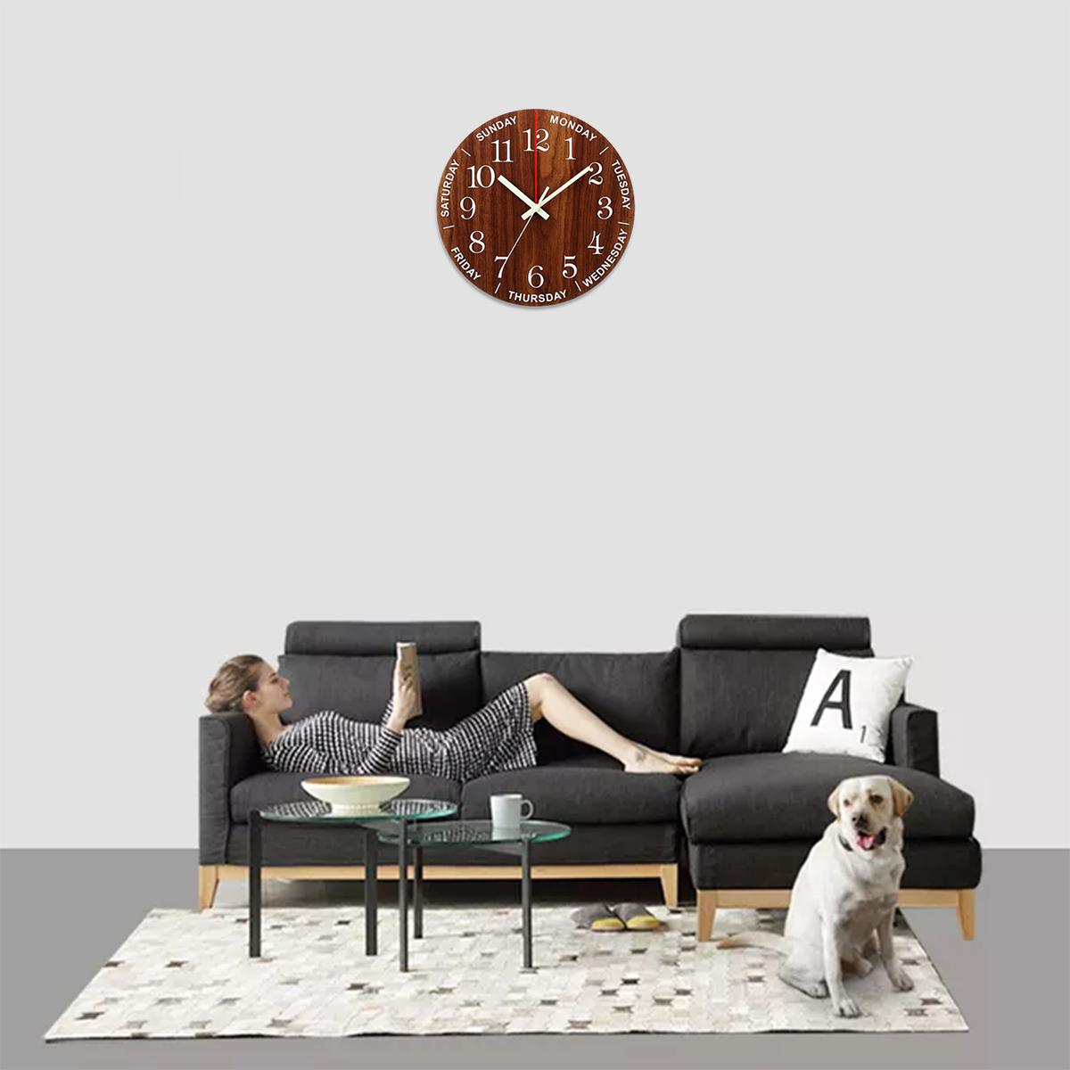 Horloge Lumineuse phosphorescente en Bois Style Nordique - Phosphour™
