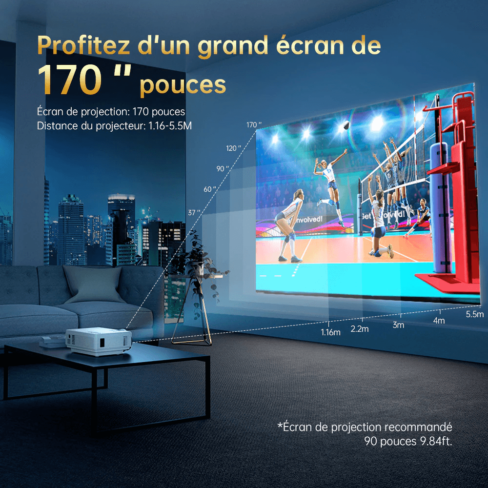 Mini projecteur portable 1920x1080P 170 pouces - NatifProd™ - Le Grenier Parisien
