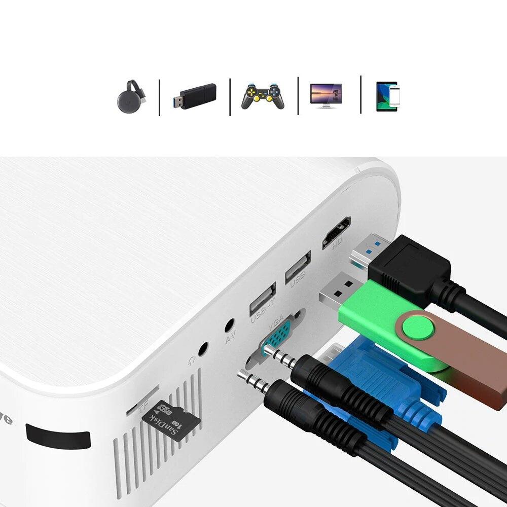 Mini vidéoprojecteur LED 1920*1080P compatible téléphone Android Iphone - CompactProd™ - Le Grenier Parisien