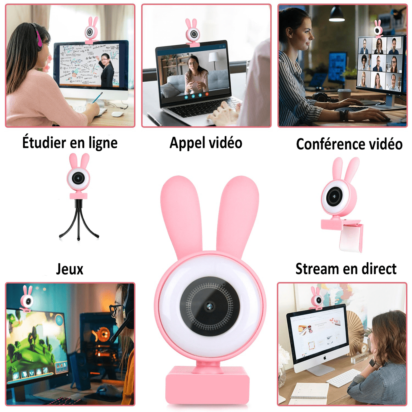 Webcam Lapin Rose 1080P - Rabbitcam™