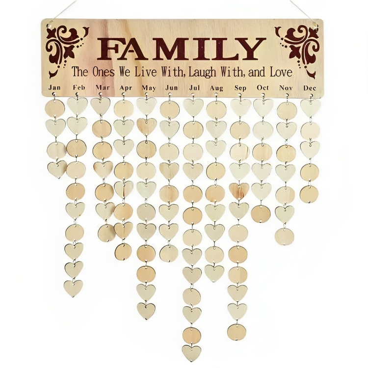 Plaque Calendrier d'Anniversaire Familove - Créez des souvenirs spéciaux avec ce produit personnalisable