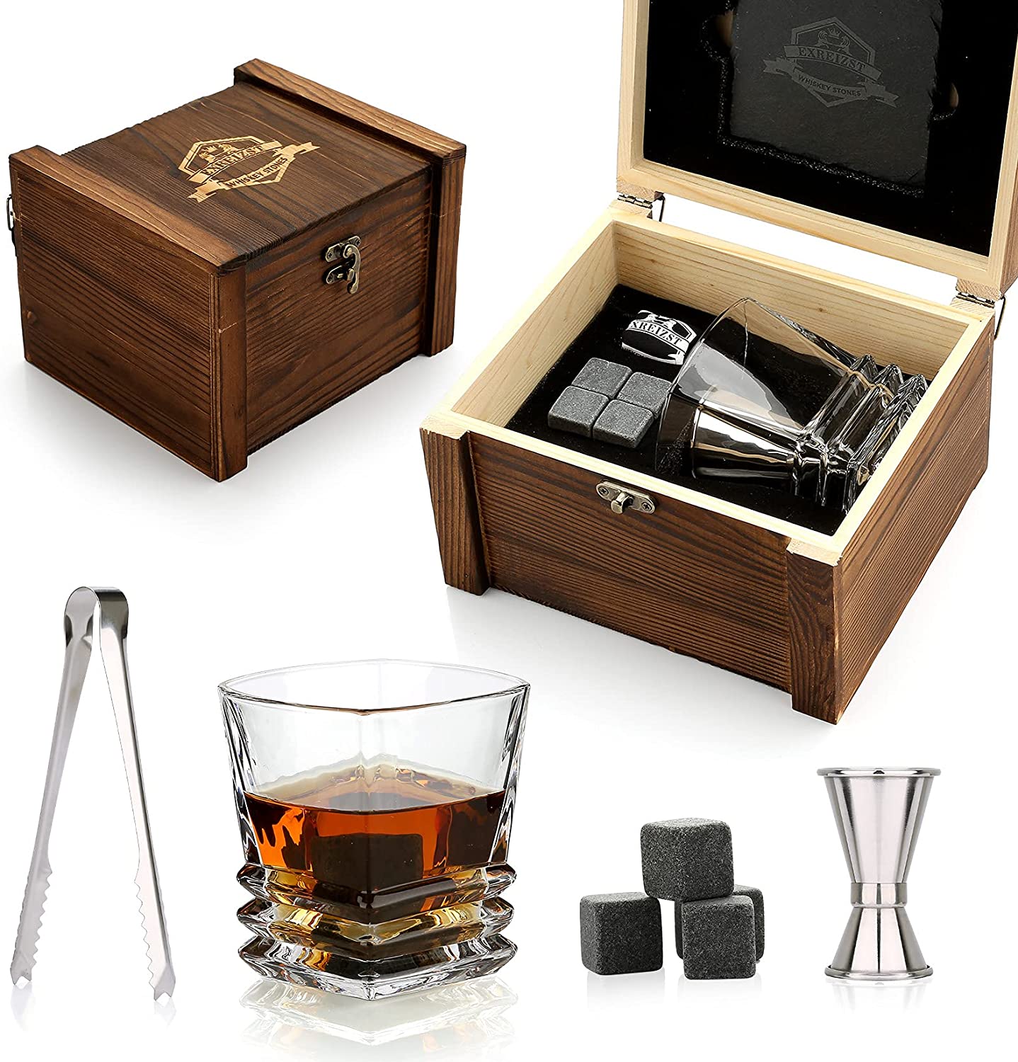 Coffret cadeau de pierres et verres à whisky - AMBROISIE