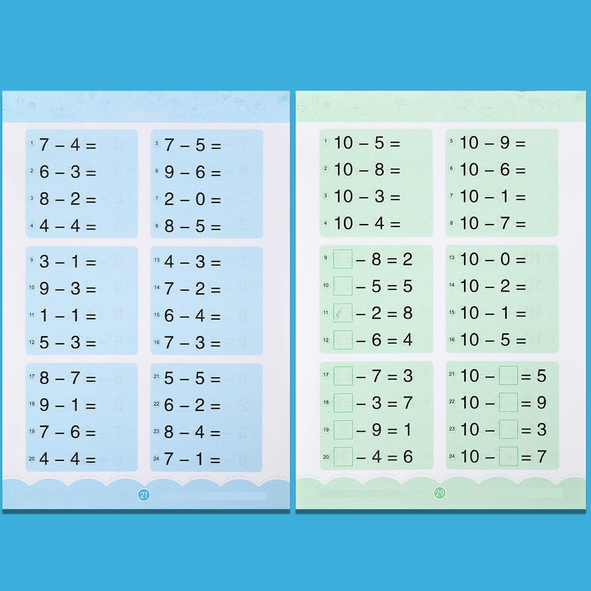 6 Cahiers d'Éducation d'Exercices d'Addition et de Soustraction Enfants - Kidimaths™