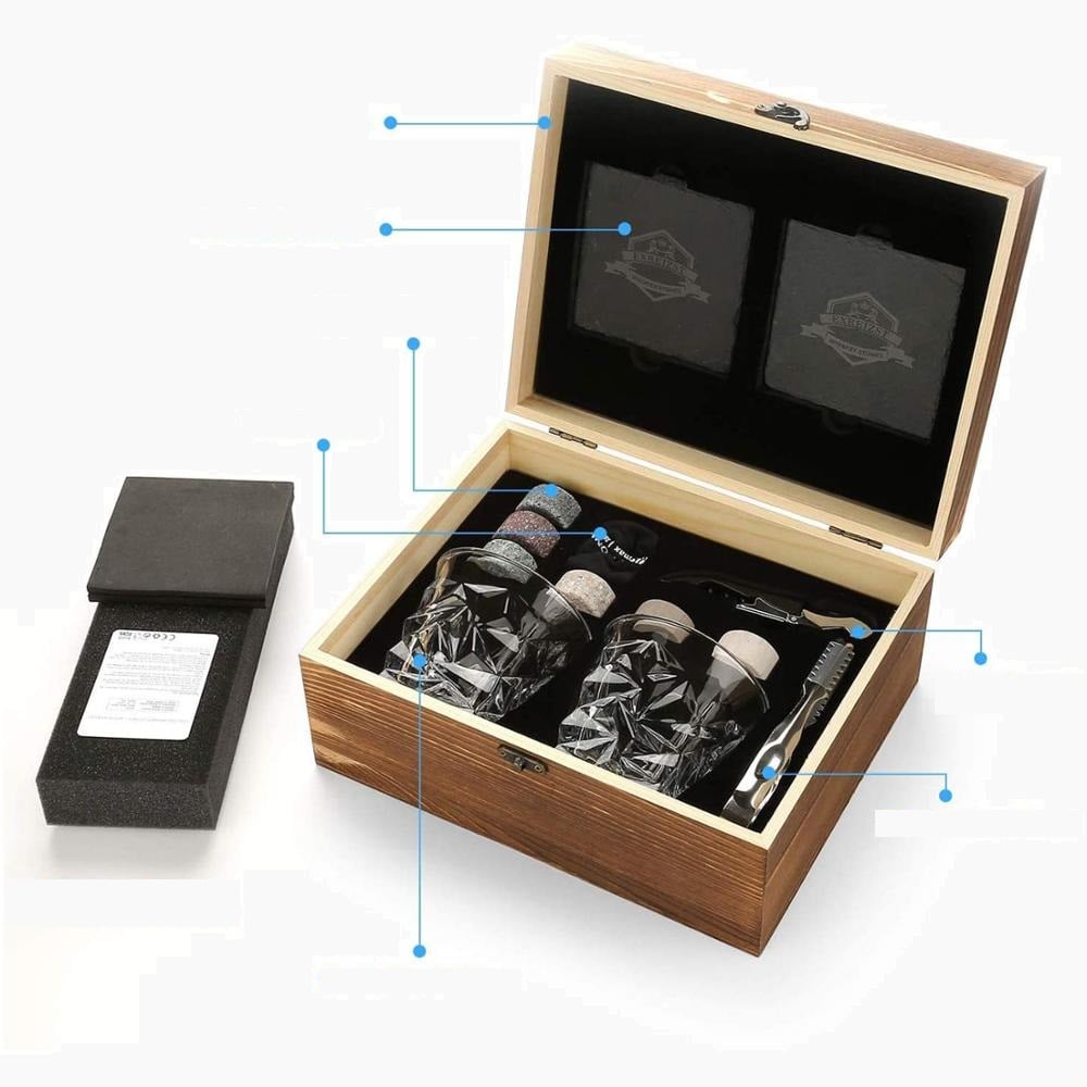 Coffret cadeau de pierres et verres à whisky - AMBROISIE