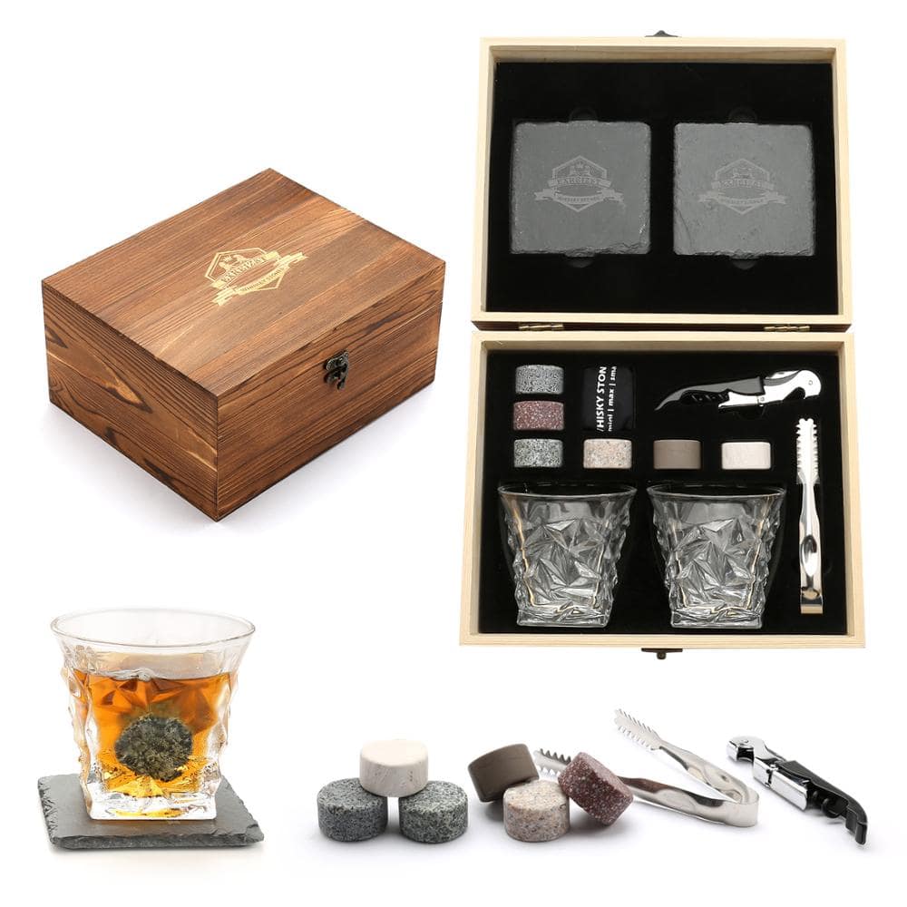 Coffret cadeau de pierres et verres à whisky - AMBROISIE