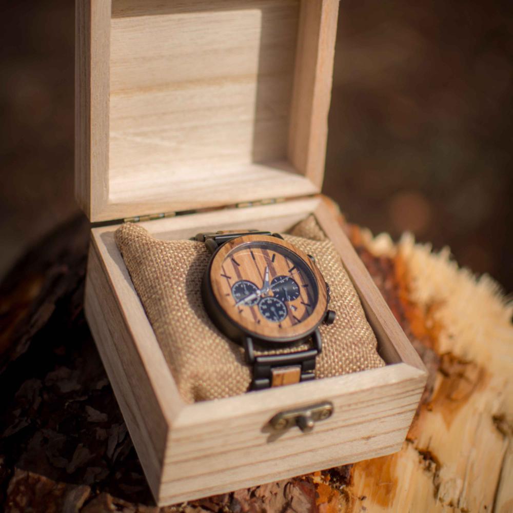 Montre mécanisme en bois noble - Robuste Aucaria - Le Grenier Parisien
