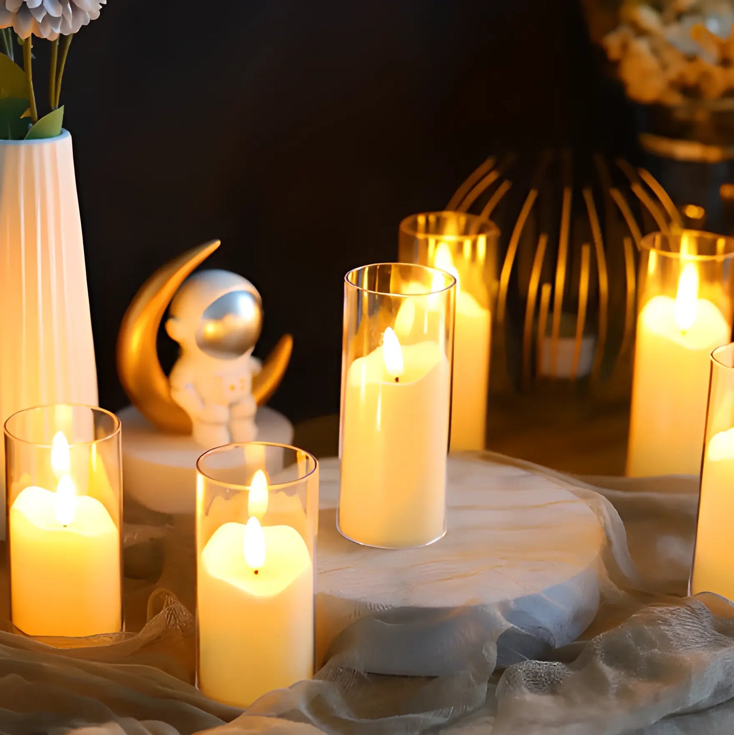 Bougies LED SafeFlame™ - Ensemble de 6 pièces pour mariages et Noël