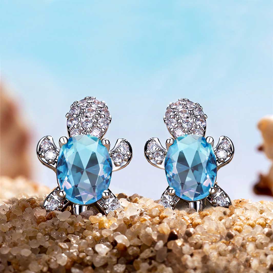 Boucles d'oreilles Tortue en cristal