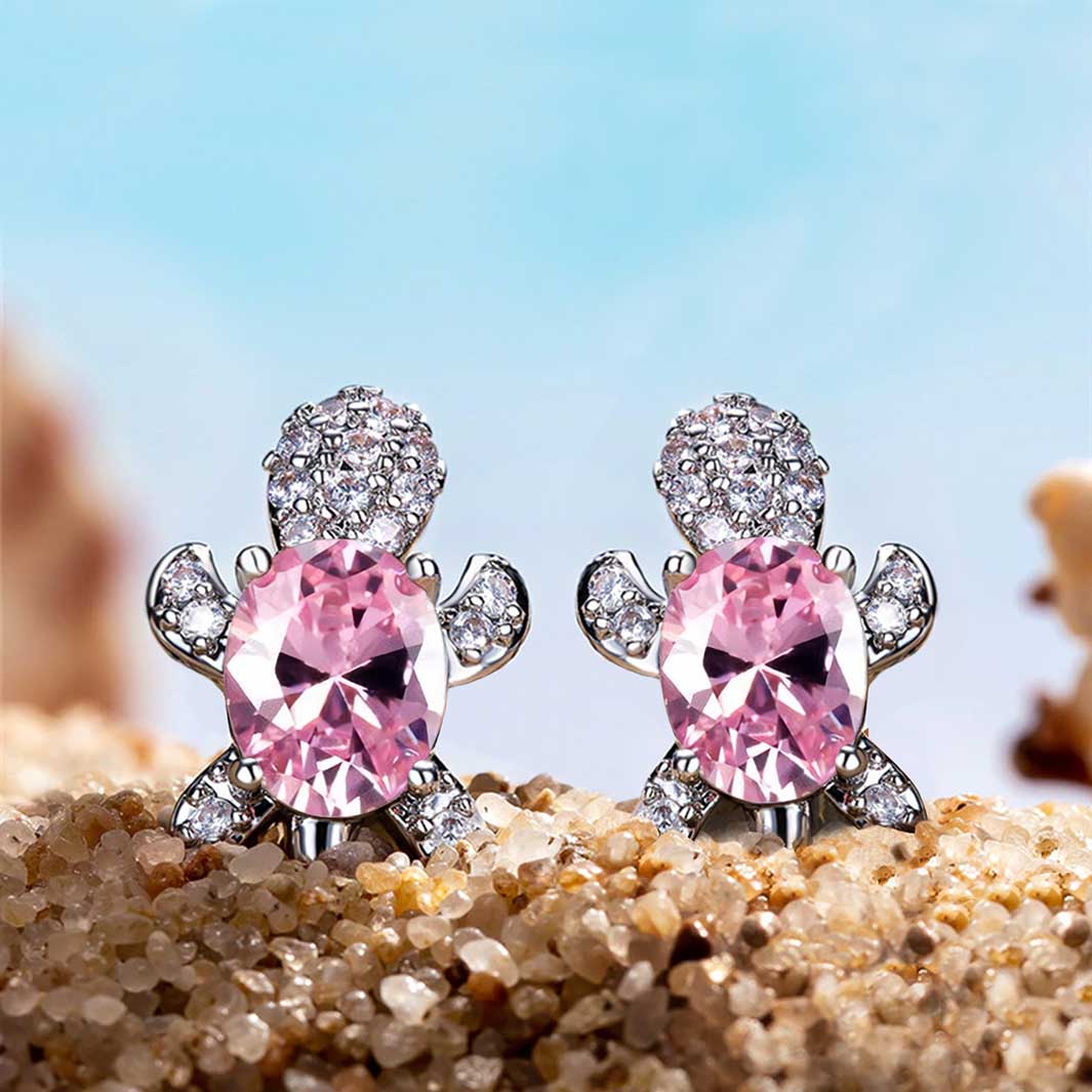 Boucles d'oreilles Tortue en cristal