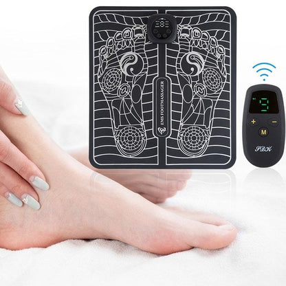 Tapis de pieds EMS avec contrôleur, stimulation électrique des muscles, massage des pieds, relaxation des jambes, stimulation de la circulation sanguine, soulagement de la douleur - FeetMat™