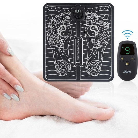 Tapis de pieds EMS avec contrôleur, stimulation électrique des muscles, massage des pieds, relaxation des jambes, stimulation de la circulation sanguine, soulagement de la douleur - FeetMat™