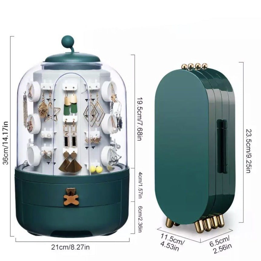 Boîte de rangement à bijoux rotative 360° - OrganisateurVitrine™