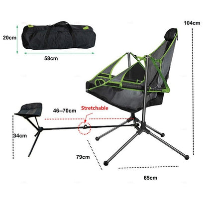 Outdoor Folding Rocking Chair with Adjustable Footrest Recliner for Camping Fishing Beach - RockingChair™