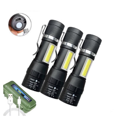 XP-G Q5 Portable Rechargeable Flashlight, Torch, Lantern, 3 Lighting Modes, Camping Lamp - LightCamp™