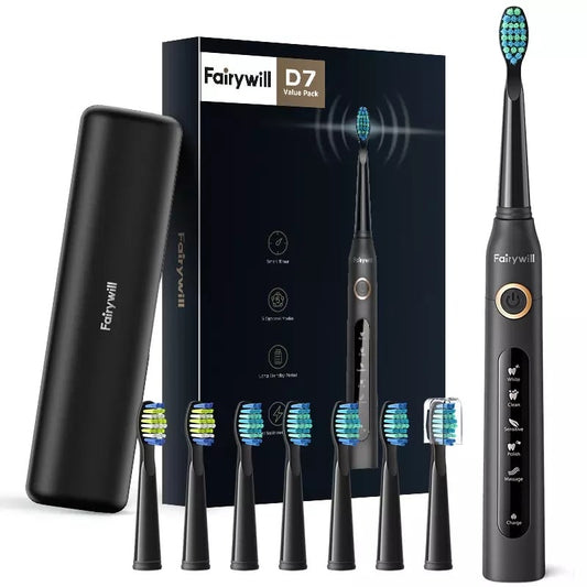 USB rechargeable electric toothbrush, 8 spare heads - E-ToothBrush™