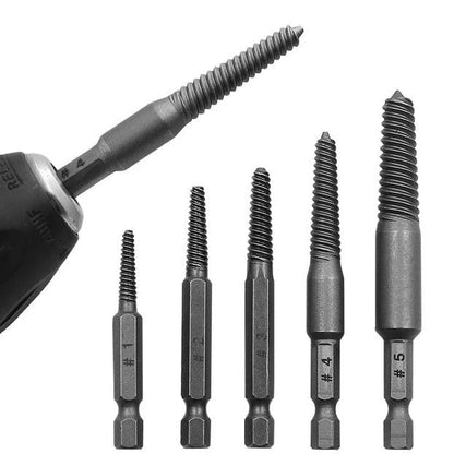Set of guides for extracting broken bolts, screw extractor, drill bits, hexagonal shank - BoltExtractor™